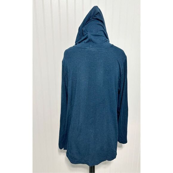J. Jill Pure Jill‎ Women's Tranquility Fleece Comfort Hoodie Sweater Blue Large - Picture 5 of 10